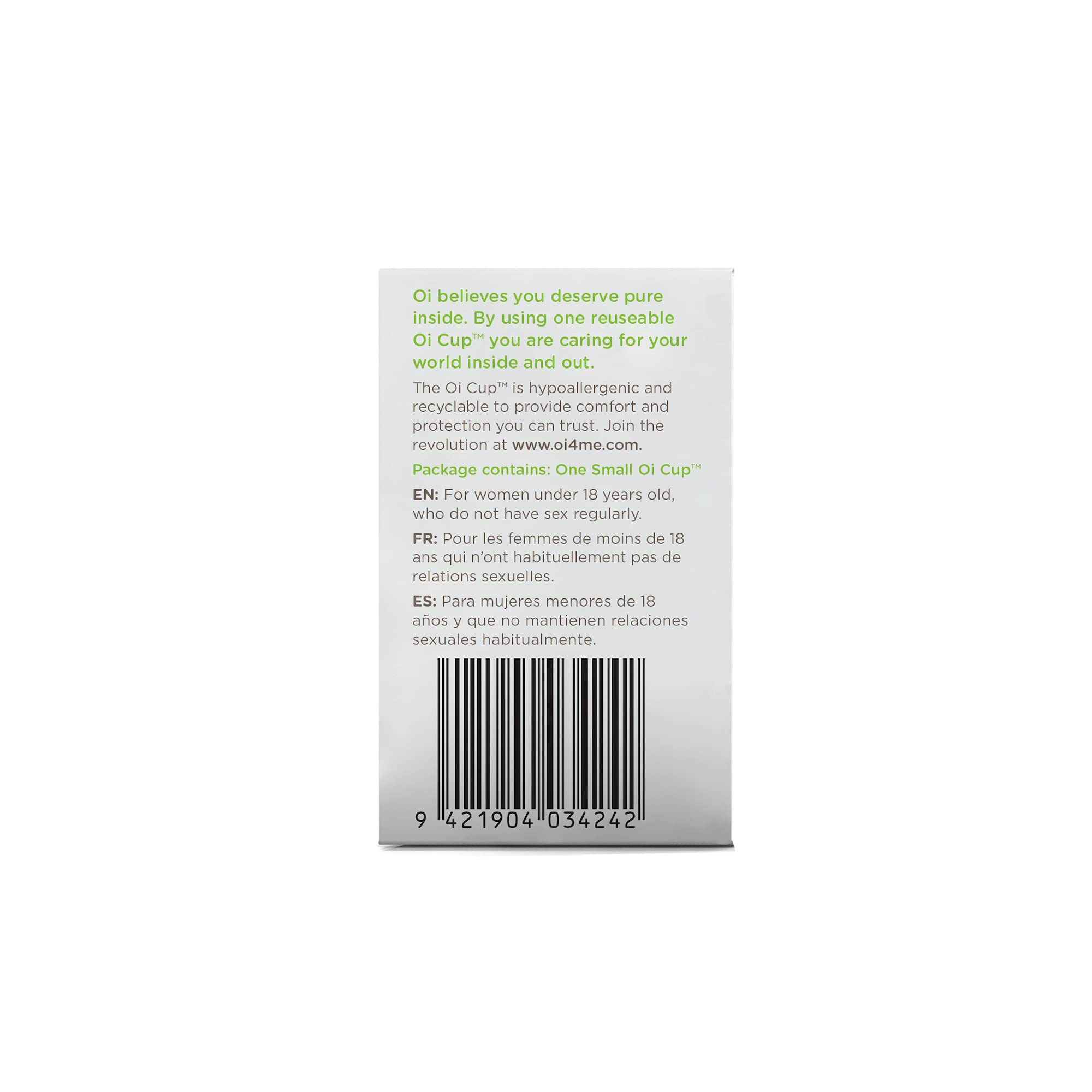Oi | Organic Initiative - Menstrual Cup | Small - Slim-fit, Wear for 12 hrs | Reusable, Leak Free (17 ml) oiAu supplements