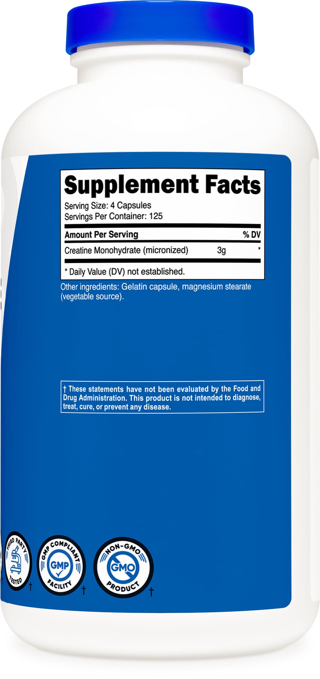 Nutricost Micronized Creatine Monohydrate 3,000mg 500 Capsules, 125 Servings NutricostUS supplements