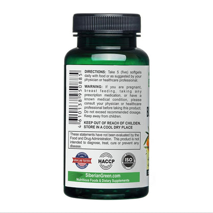 Siberian Sea Buckthorn Oil Capsules 200 Softgels | from Wild-harvested Siberian Sea Siberian GreenUS supplements