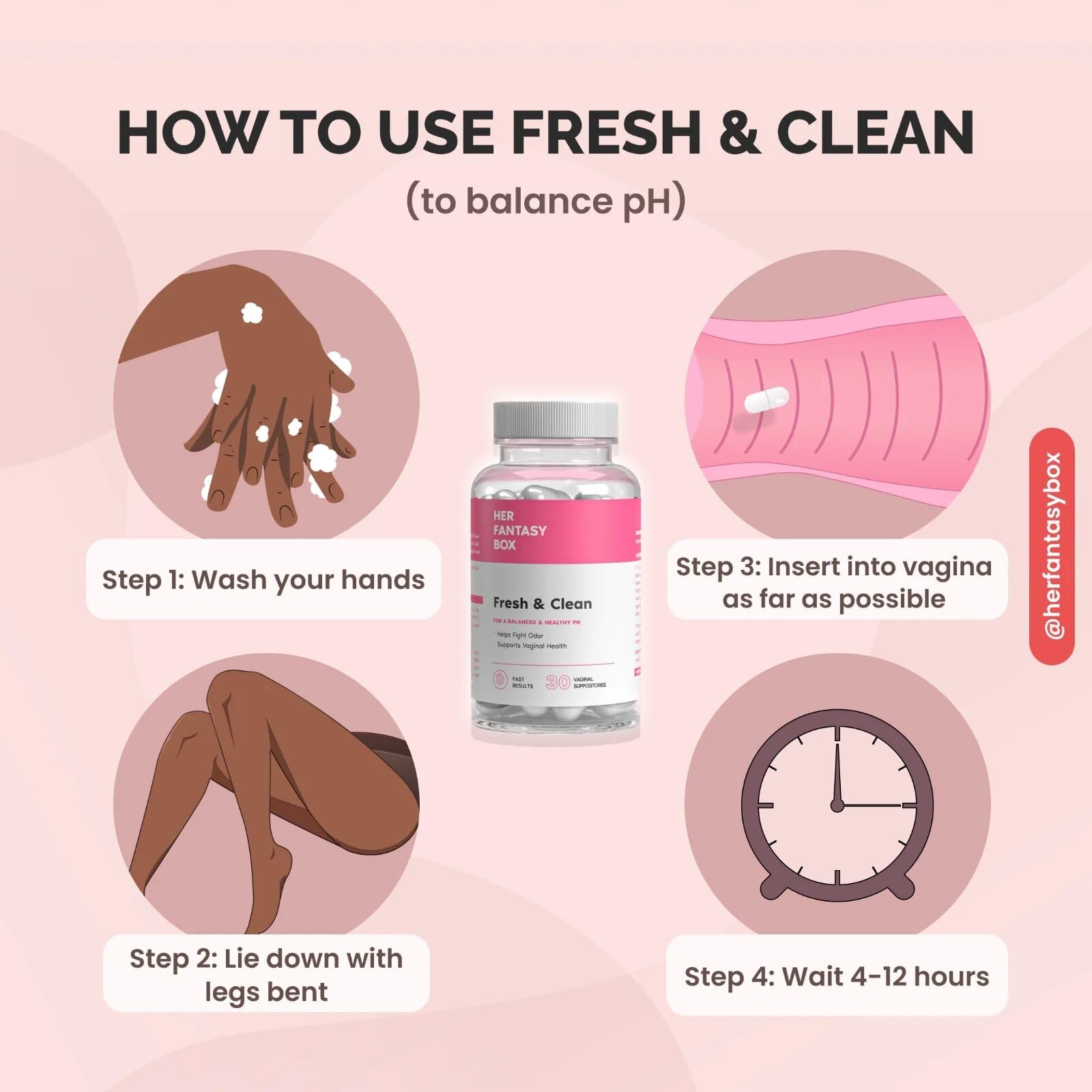Her Fantasy Box | Fresh & Clean pH Restore Vaginal Suppositories - Natural Vaginal Health Support Her Fantasy BoxAu supplements