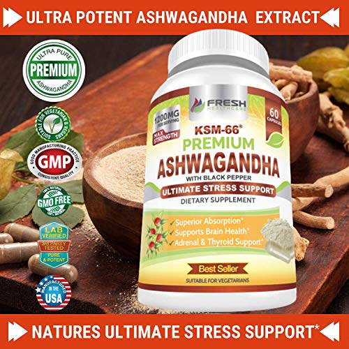 FRESH HEALTHCARE Ashwagandha Capsules KSM 66-1200mg Pure and Potent FRESH HEALTHCAREAu supplements