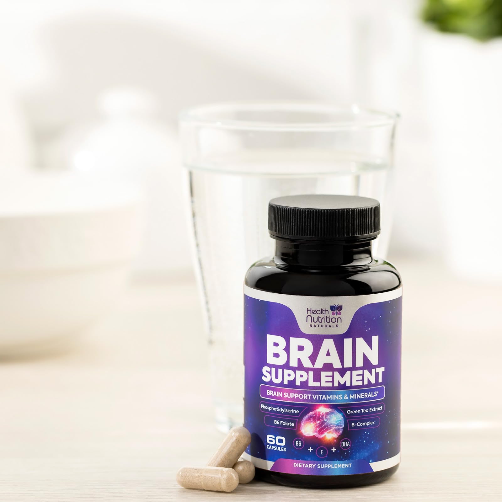 Brain Memory Supplement - 3X Strength Nootropics for Concentration, Clarity & Focus Support - Brain Health Cognitive Vitamins with Bacopa, Phosphatidylserine & DMAE 609mg, Brain Booster, 60 Capsules Health Nutrition NaturalsAu supplements