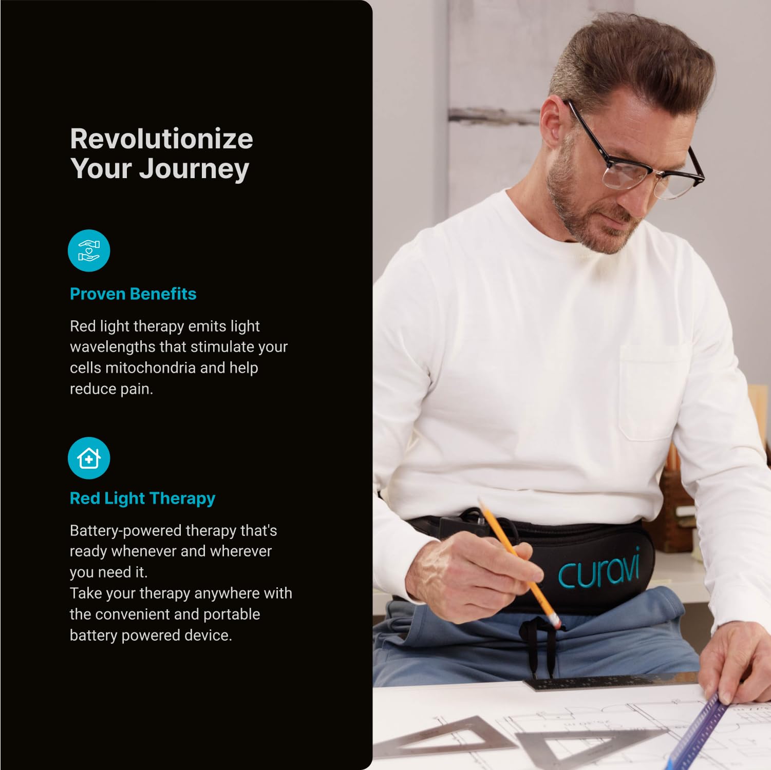 CURAVI Plus™ Wearable Red Light Therapy Belt for Lower Back Pain Relief - 160 Diodes - Safe and Effective CURAVIAu supplements