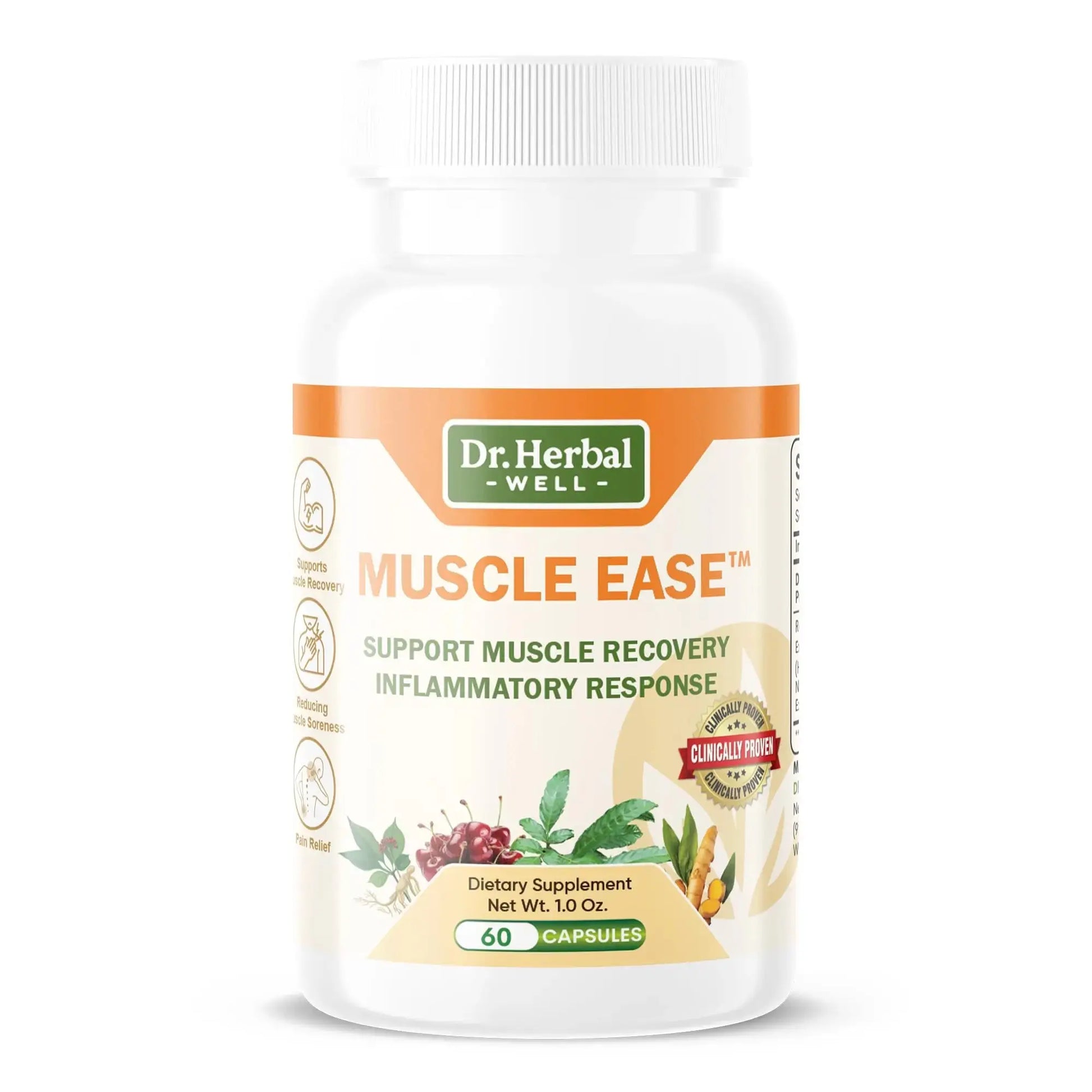 DR.HERBAL WELL Muscle Ease - Joint, Muscle & Nerve Support Fast Acting Relax Comfort Recovery Natural Herbal Supplement - (60 Capsules) MAX-Strength DR. HERBAL WELLAu supplements