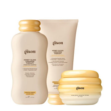 Gisou Honey Gloss Hair Therapy Trio - Mini Shampoo, Hair Mask and Conditioner for smoother, stronger and glossier hair GisouAu supplements
