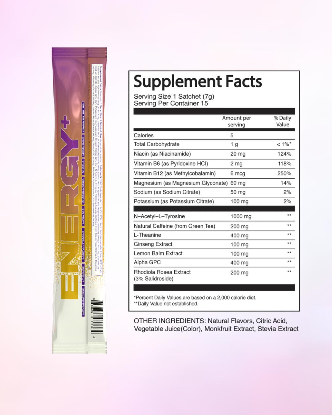 Raised Energy+ Nootropic Drink Mix | 200mg Natural Caffeine + L-Theanine | Zero Sugar | Clean Energy Powder for Focus, Mood & Motivation | 15 Stick Packs | Passion Fruit Flavor RaisedAu supplements