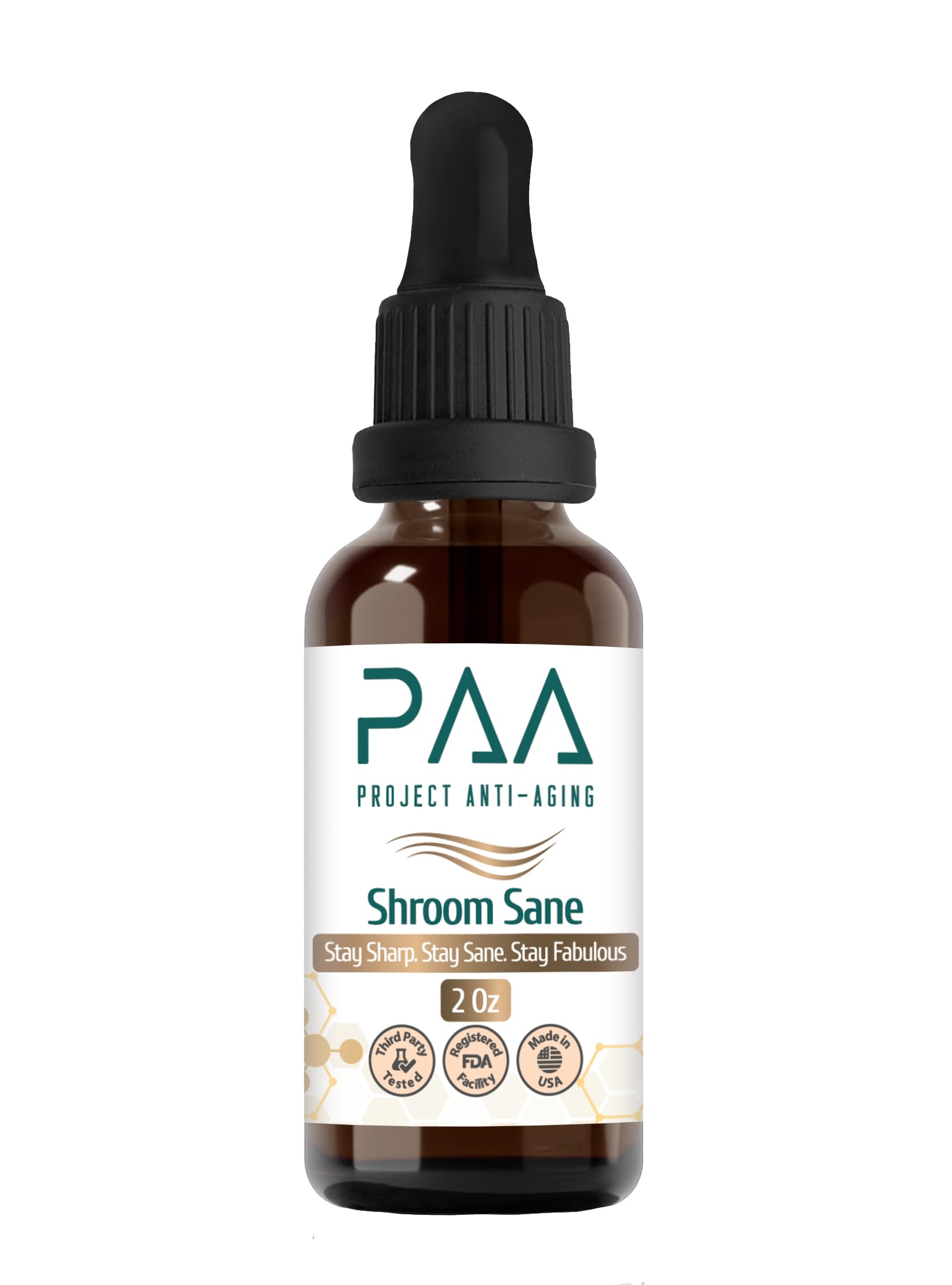 Project Anti-Aging Shroom Sane Liquid Drops with Lion’s Mane Mushroom Supplement Drops – 8 Mushroom Complex Tincture with Reishi, Cordyceps, Turkey Tail & Magnesium – USDA Organic, Vegan, Project Anti-AgingAu supplements