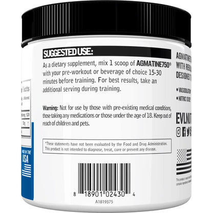 Evlution Agmatine Sulfate Nitric Oxide Powder Nutrition High Strength Agmatine Sulfate EvlutionUS supplements