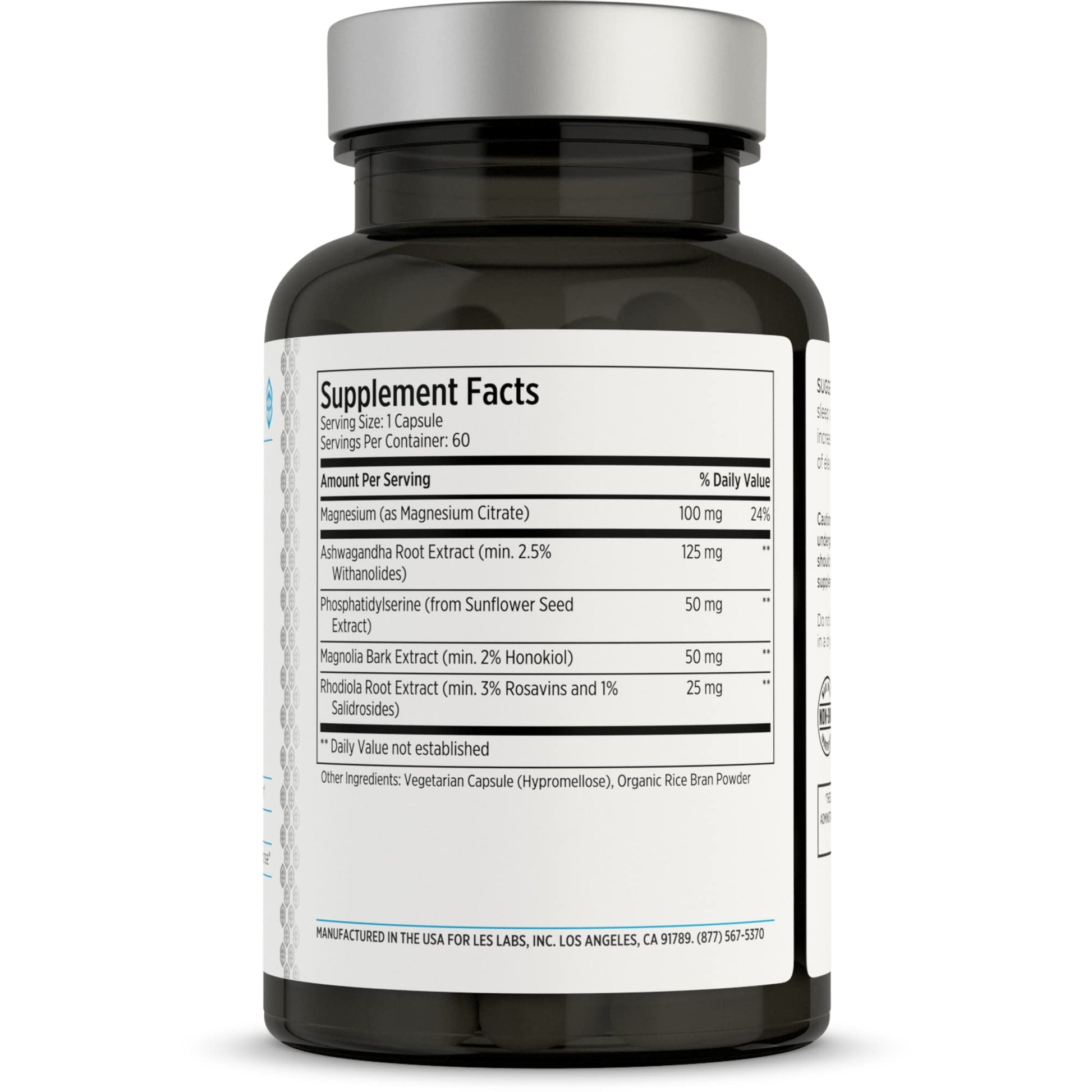 LES Labs Cortisol Health – Stress Relief, Balanced Cortisol Response, Relaxation & Deep Sleep – Phosphatidylserine, Magnesium, Magnolia Bark, Rhodiola Rosea & Ashwagandha – Non-GMO – 60 Capsules LES LabsAu supplements
