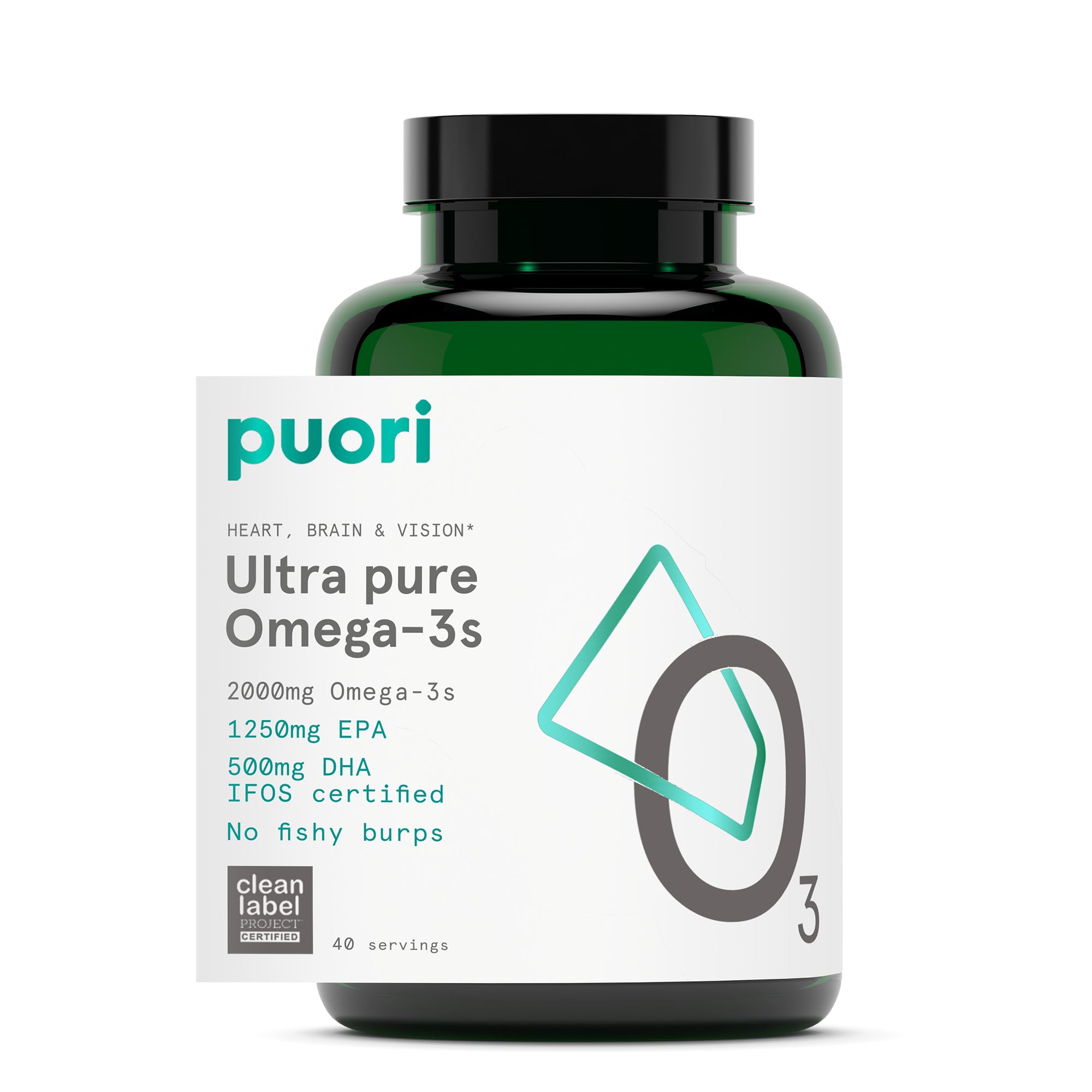 Puori Omega 3 Fish Oil Supplement - Ultra Pure & Burpless Wild Caught Fish Oil with 2000mg Omega 3 Fatty Acids,1250mg EPA & 500mg DHA Supports Heart, Brain & Eye Health - IFOS Certified - 120 Softgels PuoriAu supplements