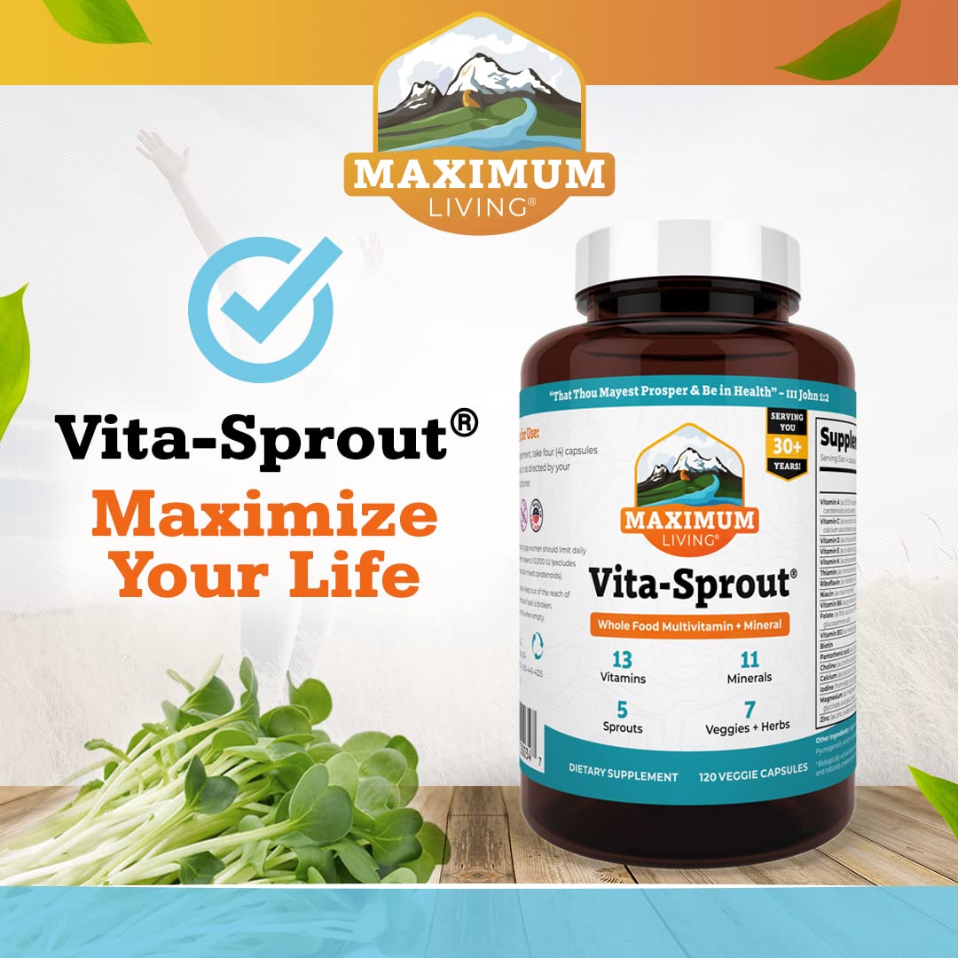 Maximum Living - Vita-Sprout Whole-Food Multivitamin & Phytonutrient Blend - 120 Capsules Maximum LivingAu supplements
