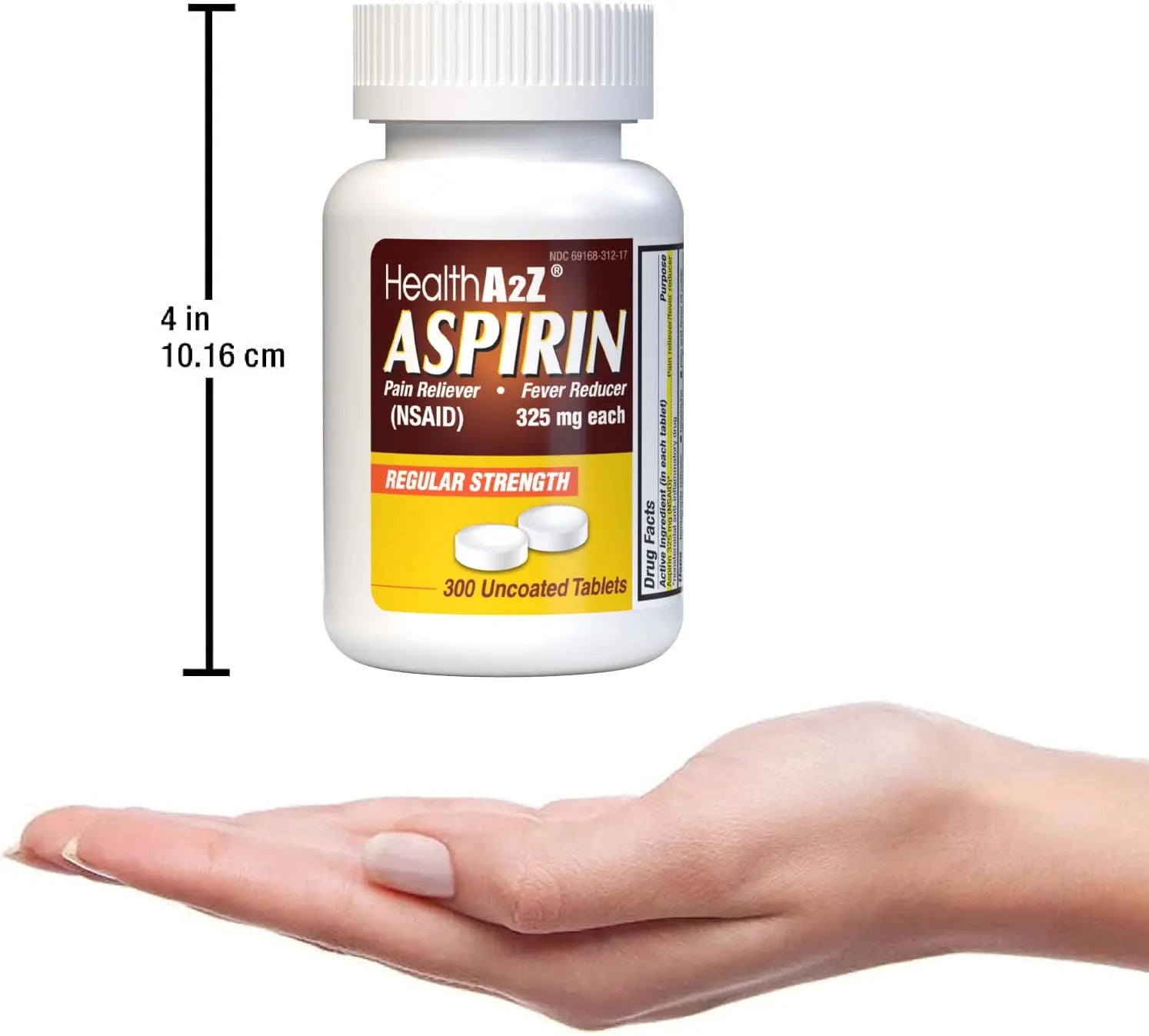 HealthA2Z® Aspirin 325mg | Uncoated Tablets |Original Strength | Pain Reliver | Fever Reducer | Compare to Bayer® Active Ingredients… (300 Counts) HealthA2ZAu supplements