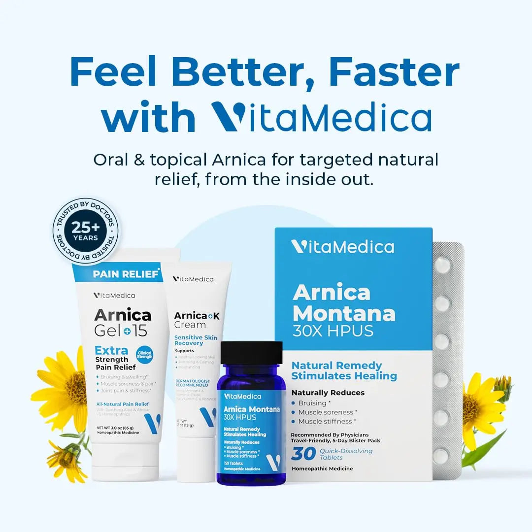 Arnica Montana 30X HPUS, Clinical Grade, Quick Dissolve Tablets, Five-Day Recovery Pack for Pain and Bruise Relief After Surgery or Injury, Natural Healing, Gentle on The Stomach - 30 Count VitaMedicaAu supplements