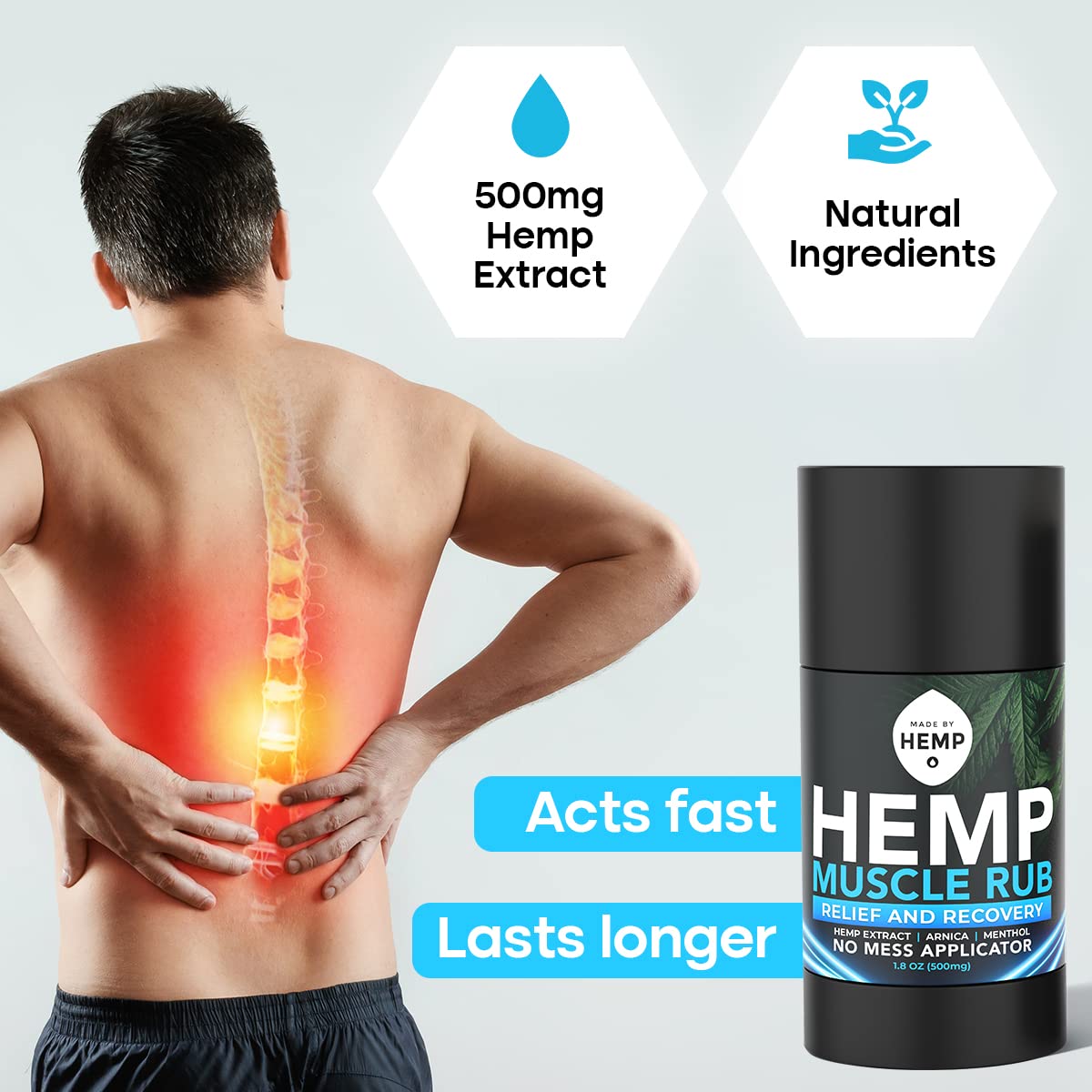 Hemp Roll On Post Workout Muscle Relief Stick for Muscles and Joints Natural Blend with Arnica, Menthol, Ginger Non Greasy Balm Cooling Soothing Support Formula Made by Hemp 1.8oz MADE BY HEMP Co.Au supplements