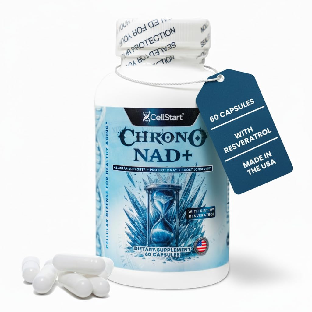CellStart NAD+ Resveratrol Supplement 60 Capsules of 500mg | Anti Aging & Cellular Support Supplements for Women & Men - NAD Supplement Made in USA, (1-Month Supply) CellStartAu supplements