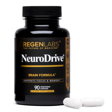 Regen Labs NeuroDrive Memory & Focus Supplement - Boost Brain Focus, Mental Health & Brain Fog | Natural Doctor Approved - Brain Nootropic, Phosphatidylserine, Centrophenoxine, Bacopa - 90 Capsules Regen LabsAu supplements