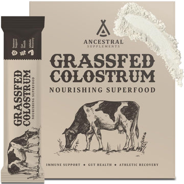 Ancestral Supplements Grass Fed Beef Bovine Colostrum Powder Packets, Immune Support Ancestral SupplementsUS supplements