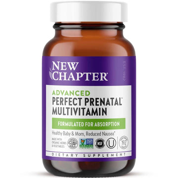 New Chapter Perfect Prenatal Vitamins, Organic Prenatal Vitamins, Non-GMO Ingredients for Healthy Baby & Mom - Folate (Methylfolate), Iron, Vitamin D3 New ChapterAu supplements