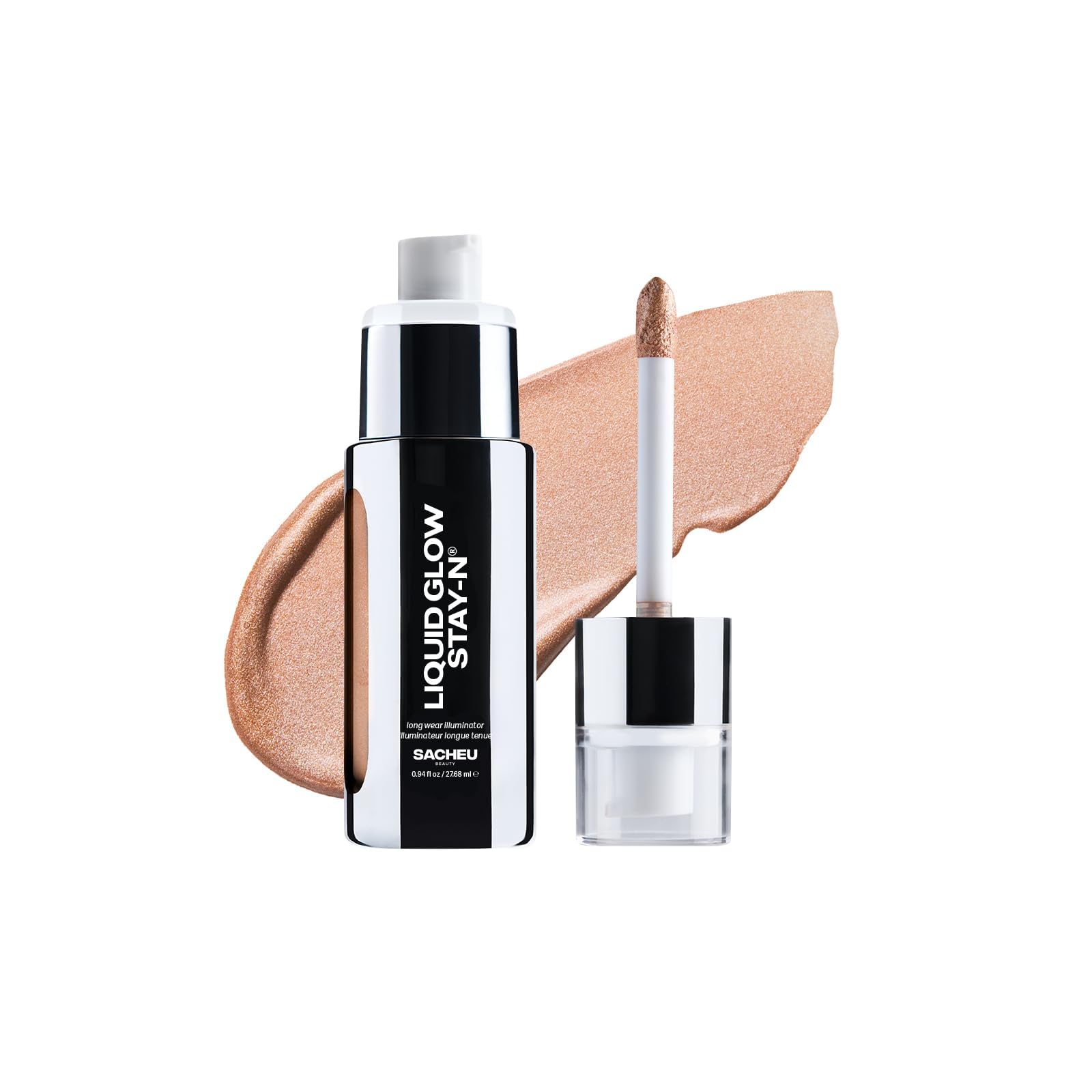 Sacheu Liquid Glow STAY-N Liquid Highlighter & Illuminator Makeup — 30ml Long Lasting Luminous Glow Lightweight Dewy Finish, Glow Getter SacheuAu supplements