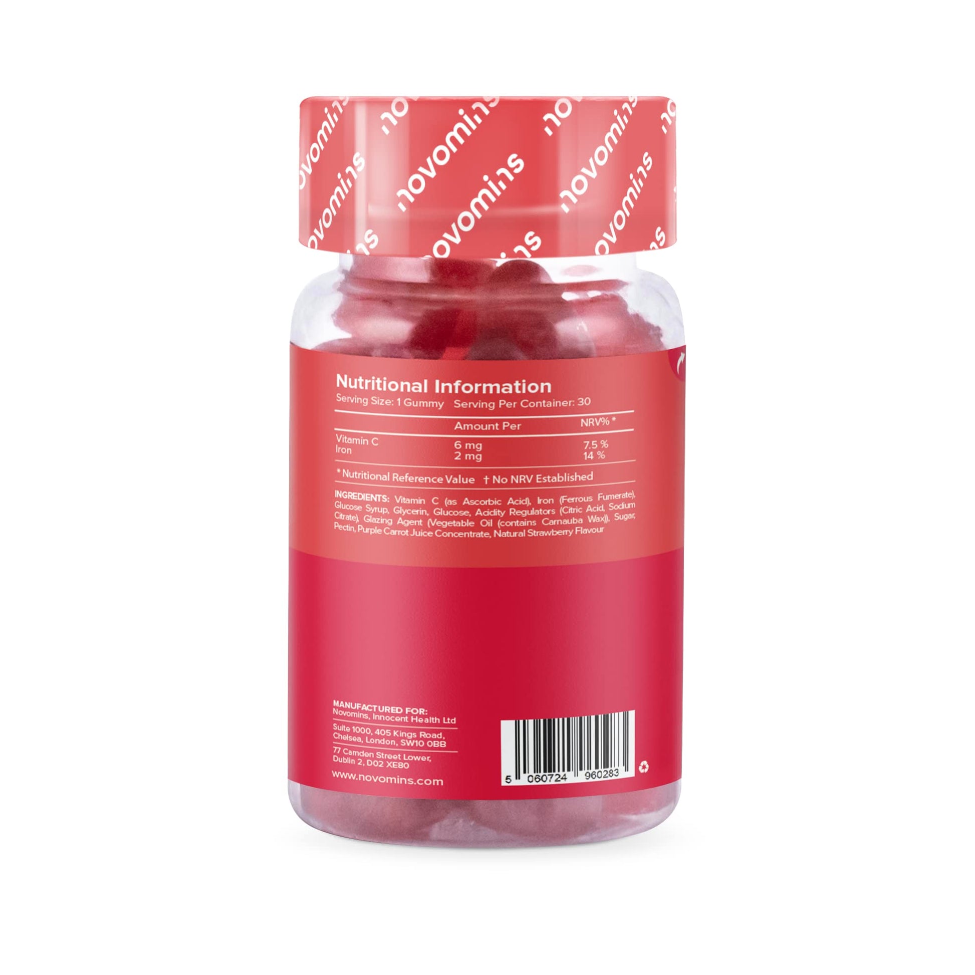 Kids Iron Gummies – Iron Supplement for Kids – Energy & Immune System – Vegan novominsUS supplements