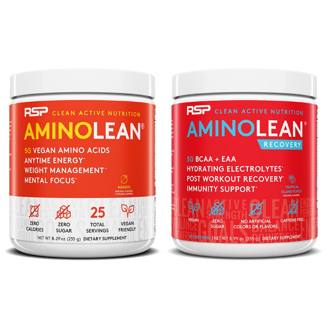 RSP NUTRITION Vegan AminoLean Pre Workout Energy (Mango 25 Servings) with AminoLean RSP NUTRITIONUS supplements
