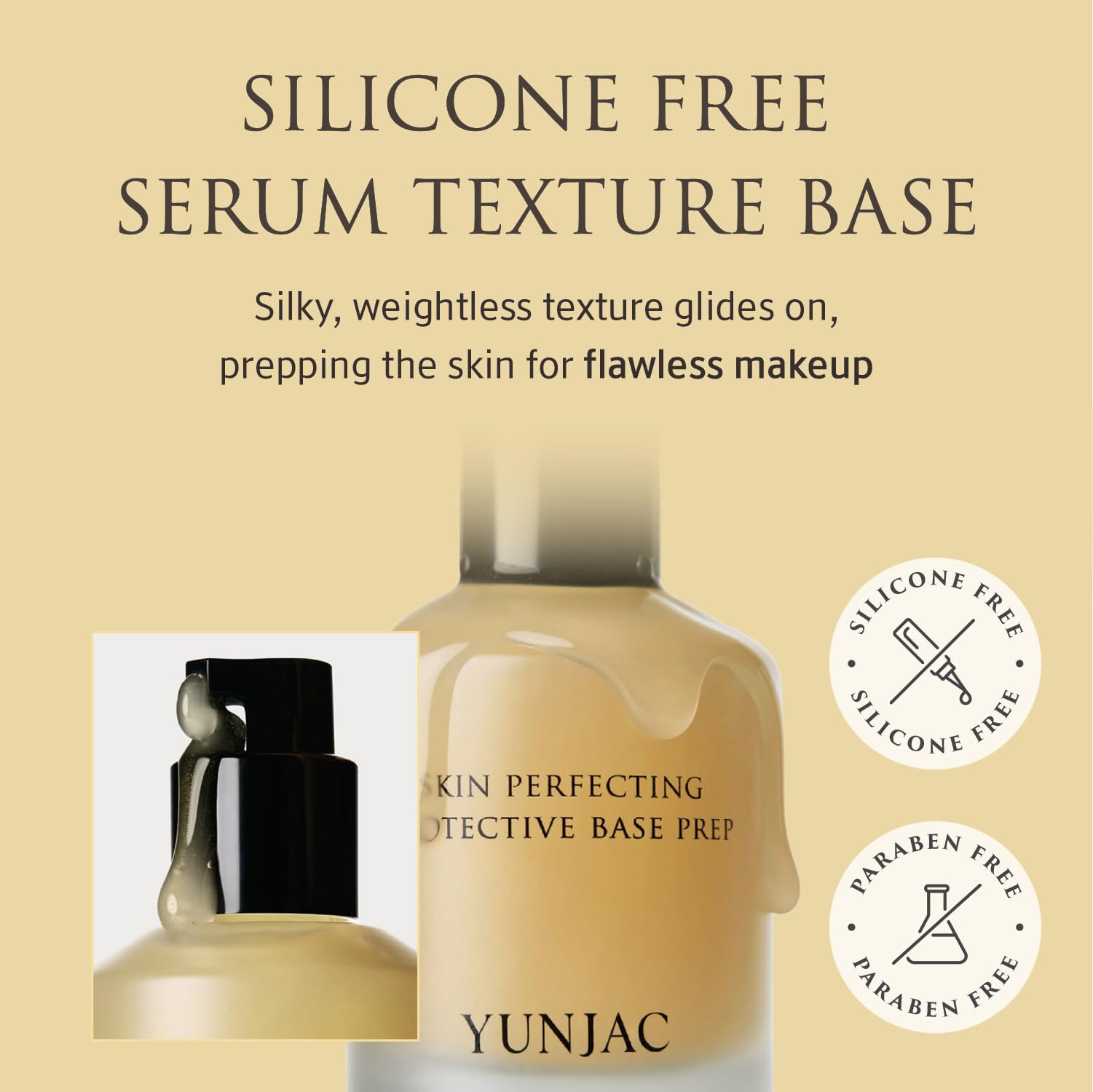 YUNJAC Base Prep Korean Primer (1.35 fl oz) – Silicone-Free Grip Makeup Base, Serum Texture for Radiant Skin, Long-Lasting Glow with Rice Ferment, Ceramide, Niacinamide, Squalane YUNJACAu supplements