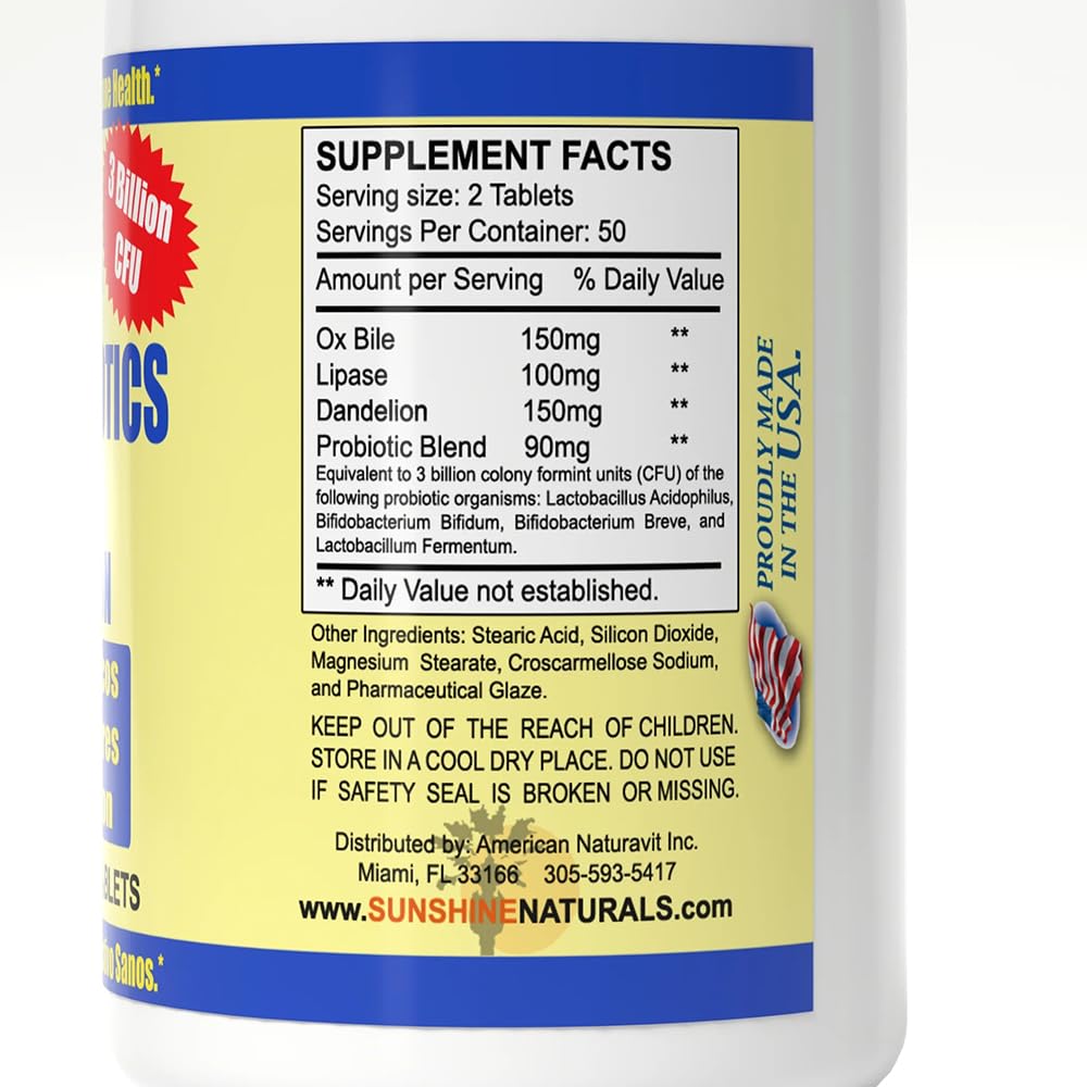 Sunshine Naturals Super Probiotics Supplement. Improves Digestion, Gut Health, Immune System Support, and Healthy Bowel Function. Promotes Healthy Flora. 100 Capsules. Sunshine NaturalsAu supplements
