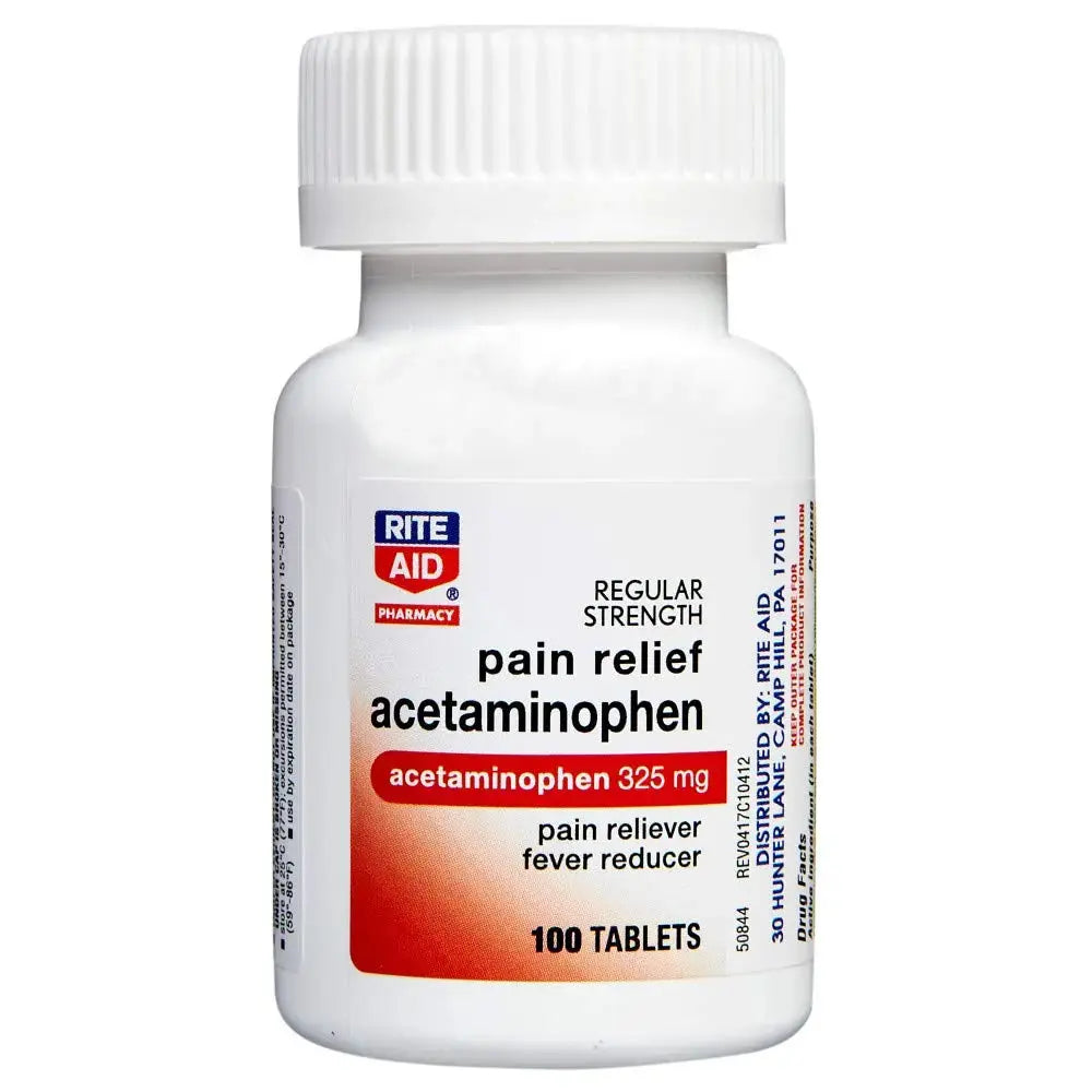 Rite Aid Regular Strength Pain Relief Acetaminophen, 325mg - 100 Tablets | Pain Reliever and Fever Reducer | Joint Pain Relief | Muscle Pain Relief | Arthritis Pain Relief | Back Pain Relief Products Rite AidAu supplements