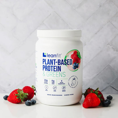 LeanFit Plant-Based Protein & Greens, Natural Berry, 20g Protein, 19 Servings, 1.25 Pound LeanFitUS supplements