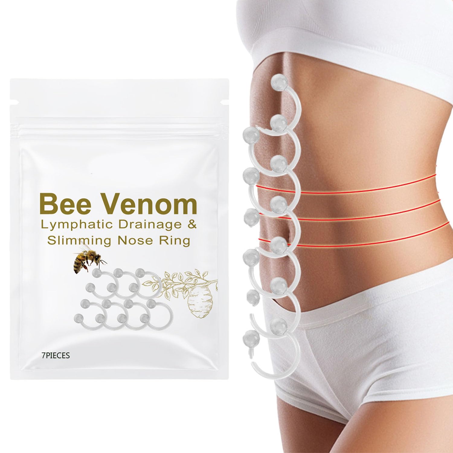 Bee Venom Slimming Nose Ring GGPM Bee Venom Lymphatic Drainage & Slimming Nose Ring Bee GenericAu supplements