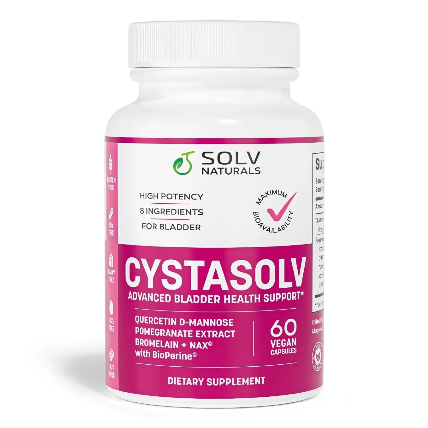 SOLV NATURALS CYSTASOLV Bladder & Pelvic Discomfort Formula - Enjoy Less Urgency & Flares* with Daily IC/BPS UTI Support – Premium Bladder & Urinary Support for Women & Men - 60 Vegan Capsules SOLV NATURALSAu supplements