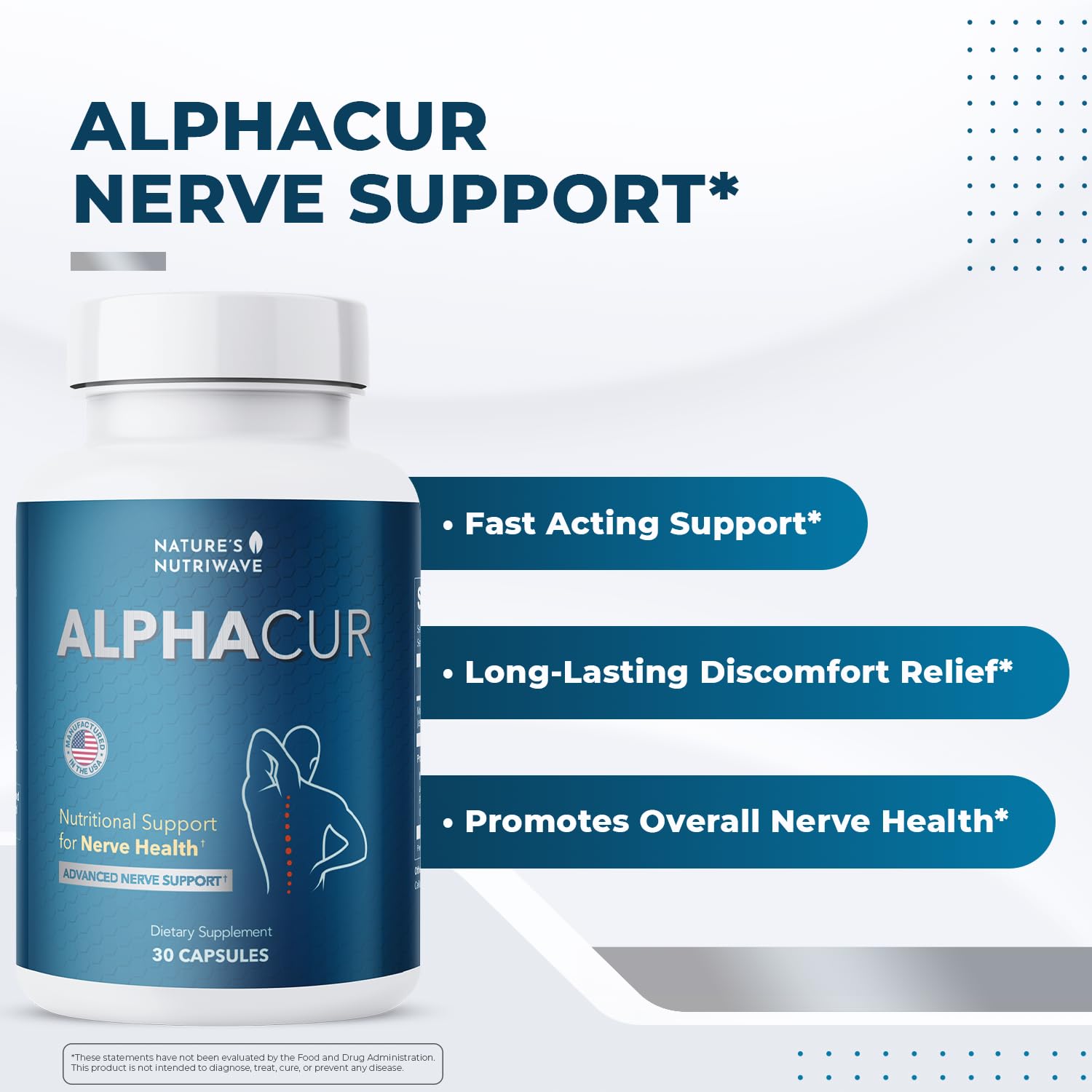 Nature’s NutriWave Alphacur – Natural Supplement with Magnesium, Alpha Lipoic Acid, Turmeric & CoQ10 – Non-GMO, 100% Natural, Made in the USA, GMP-Certified – 30 Capsules, 2 Month Supply Nature’s NutriWaveAu supplements