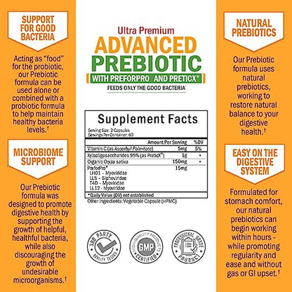 Prebiotics for Advanced Gut Health - Immune System Support & Dietary Fiber BioSchwartzUS supplements
