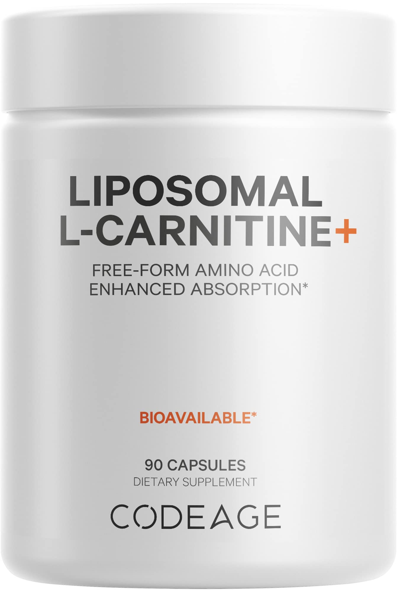 Codeage Liposomal L-Carnitine+ Supplement - 500 mg L-Carnitine L-Tartrate per Serving - Free-Form Amino Acid - Carnitine - Liposomal Delivery - Vegan, Non-GMO, Gluten-Free - 90 Capsules CodeageAu supplements