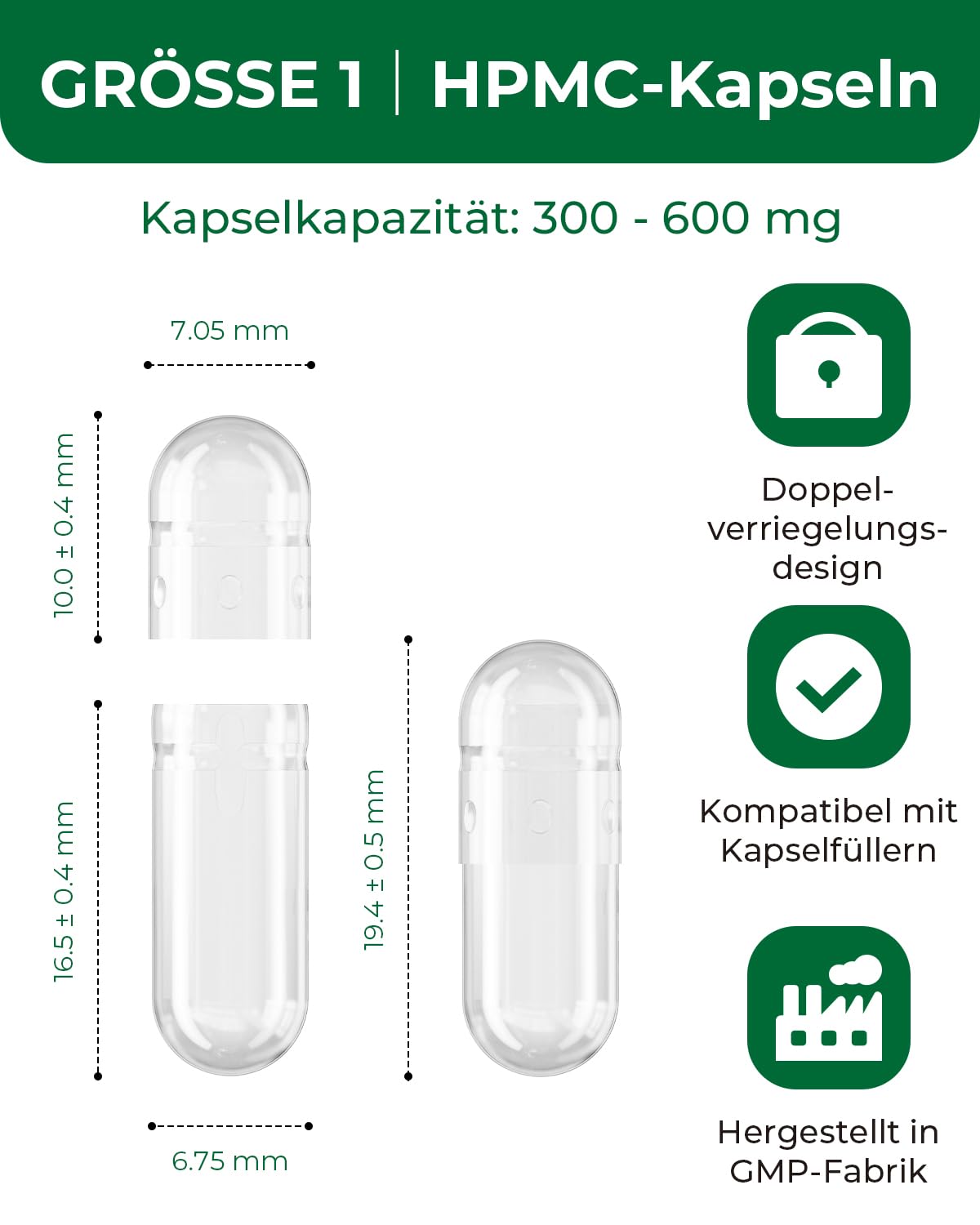 HPMC Empty Capsules Size 1-200 Clear Count Pill Capsules Empty - Plant-Based Cellulose | Vegetarian, Halal, Non-GMO | for DIY Supplement & Herbal Filling MéipaLienAu supplements