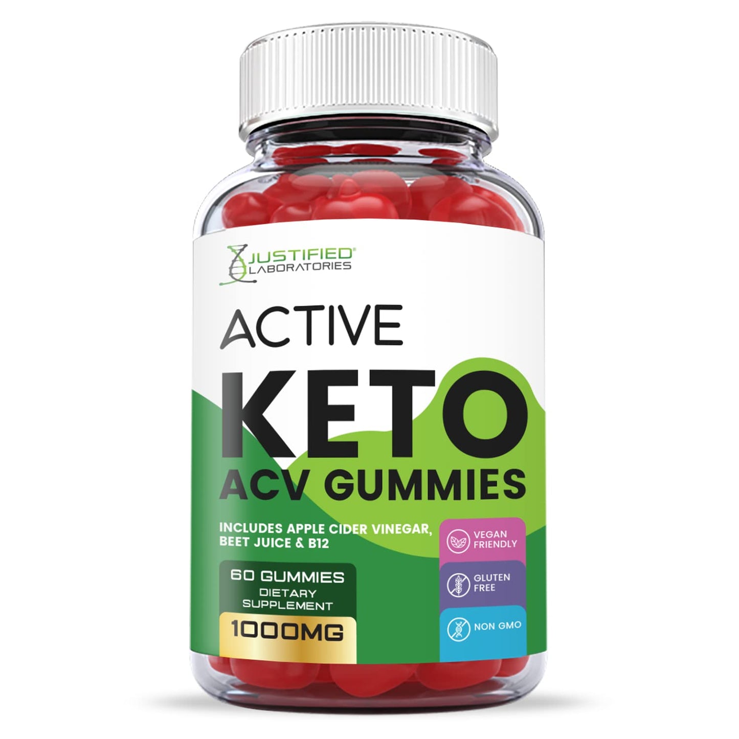 Justified Laboratories Active Keto ACV Gummies 1000MG with Pomegranate Juice Beet Justified LaboratoriesUS supplements