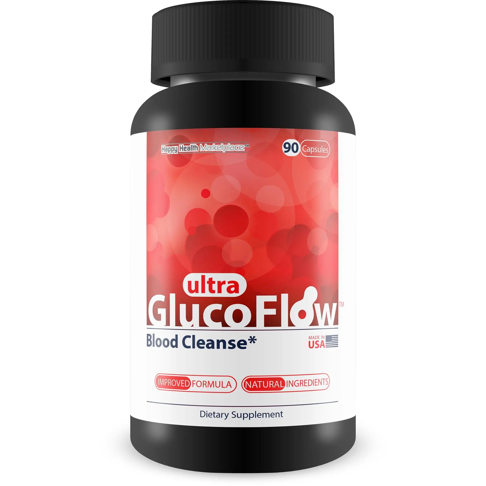 Ultra Gluco Flow - Improved Formula - Our Best Blood Cleanse Detox Cleanse Blood Support Pills - Blood Health Blood Circulation Pills Detox Cleanse Blood Gluco Bio Sweet Relief Glycogen Support Happy Health MarketplaceAu supplements