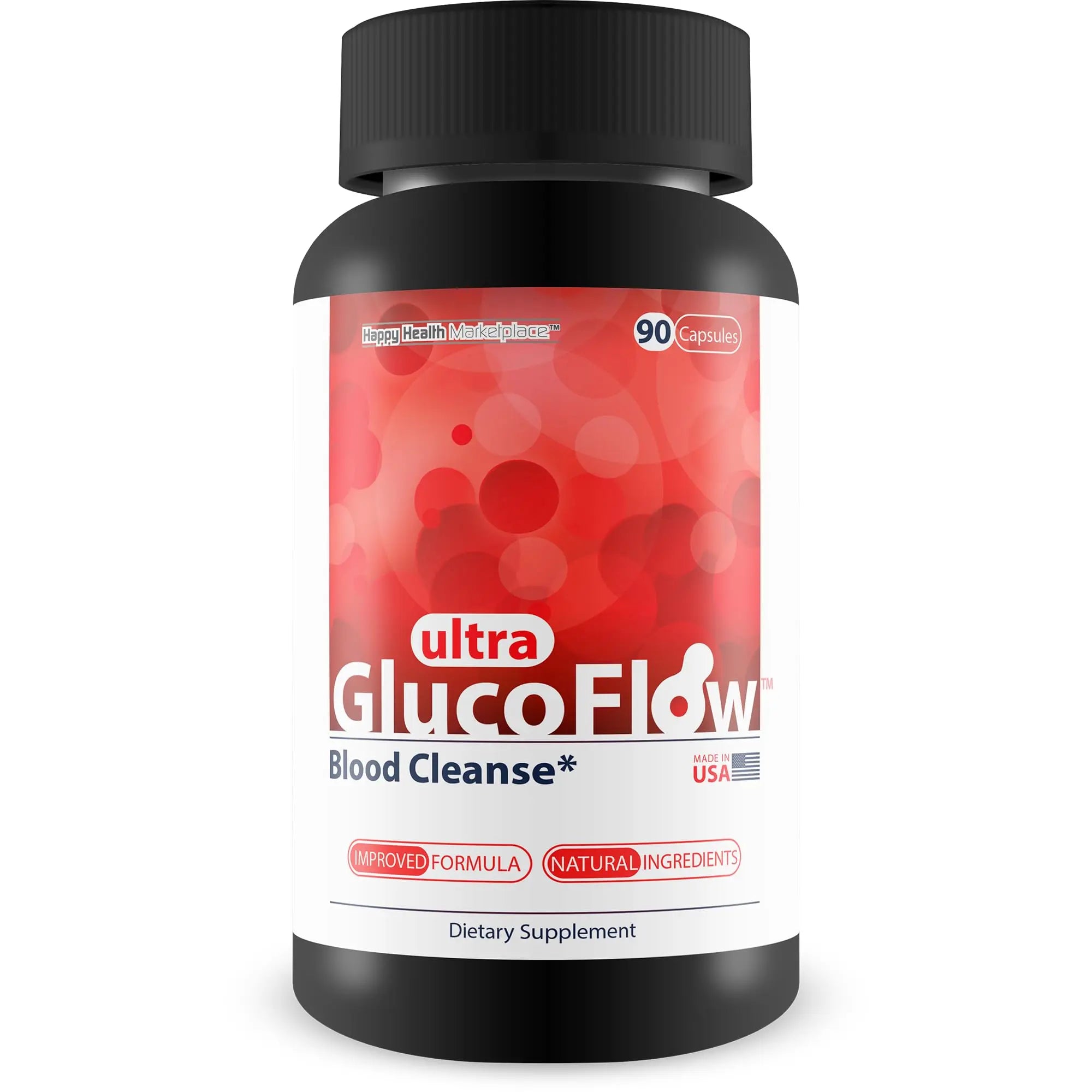 Ultra Gluco Flow - Improved Formula - Our Best Blood Cleanse Detox Cleanse Blood Support Pills - Blood Health Blood Circulation Pills Detox Cleanse Blood Gluco Bio Sweet Relief Glycogen Support Happy Health MarketplaceAu supplements