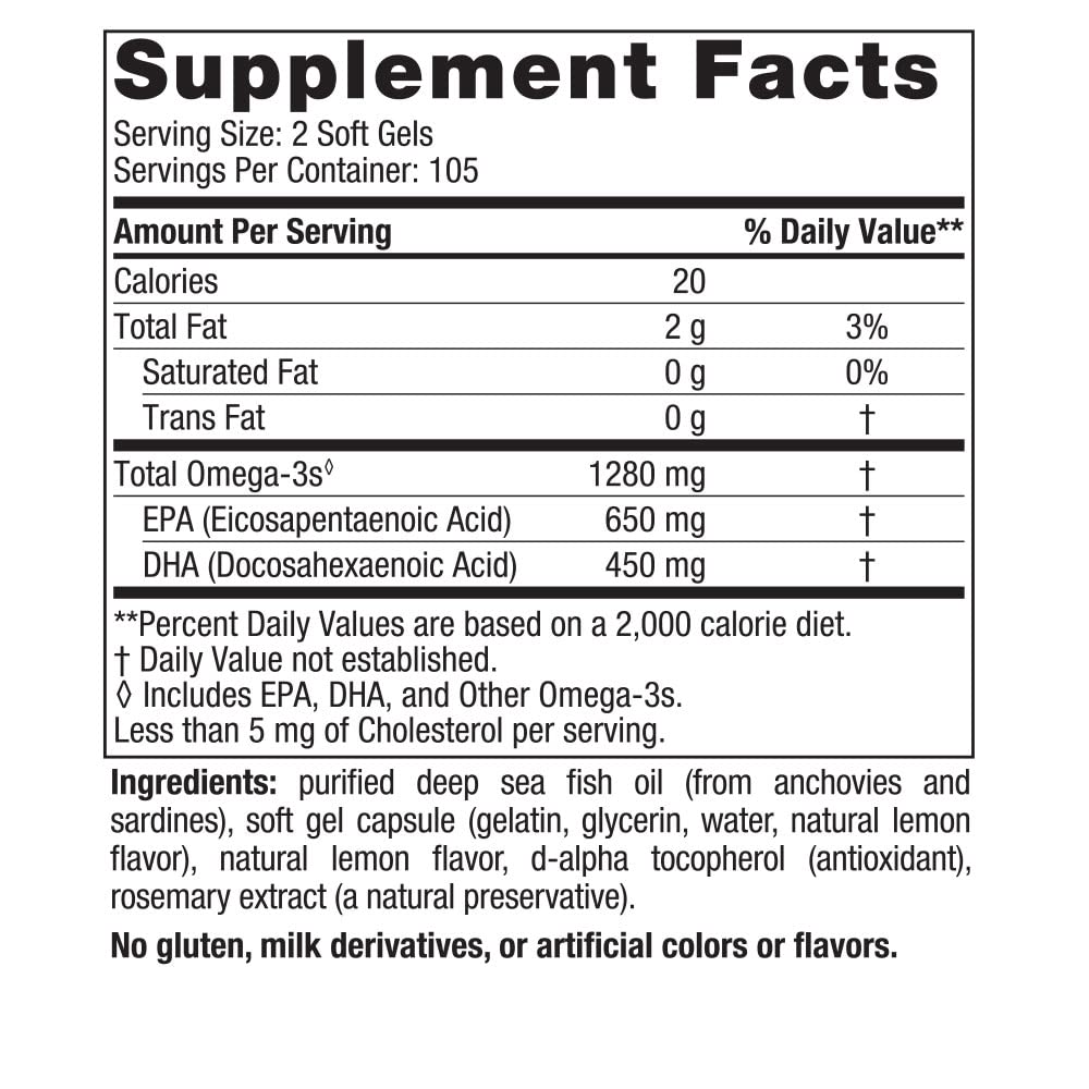 Nordic Naturals Ultimate Omega, Lemon Flavor - 210 Soft Gels - 1280 mg Omega-3 - High Nordic NaturalsAu supplements