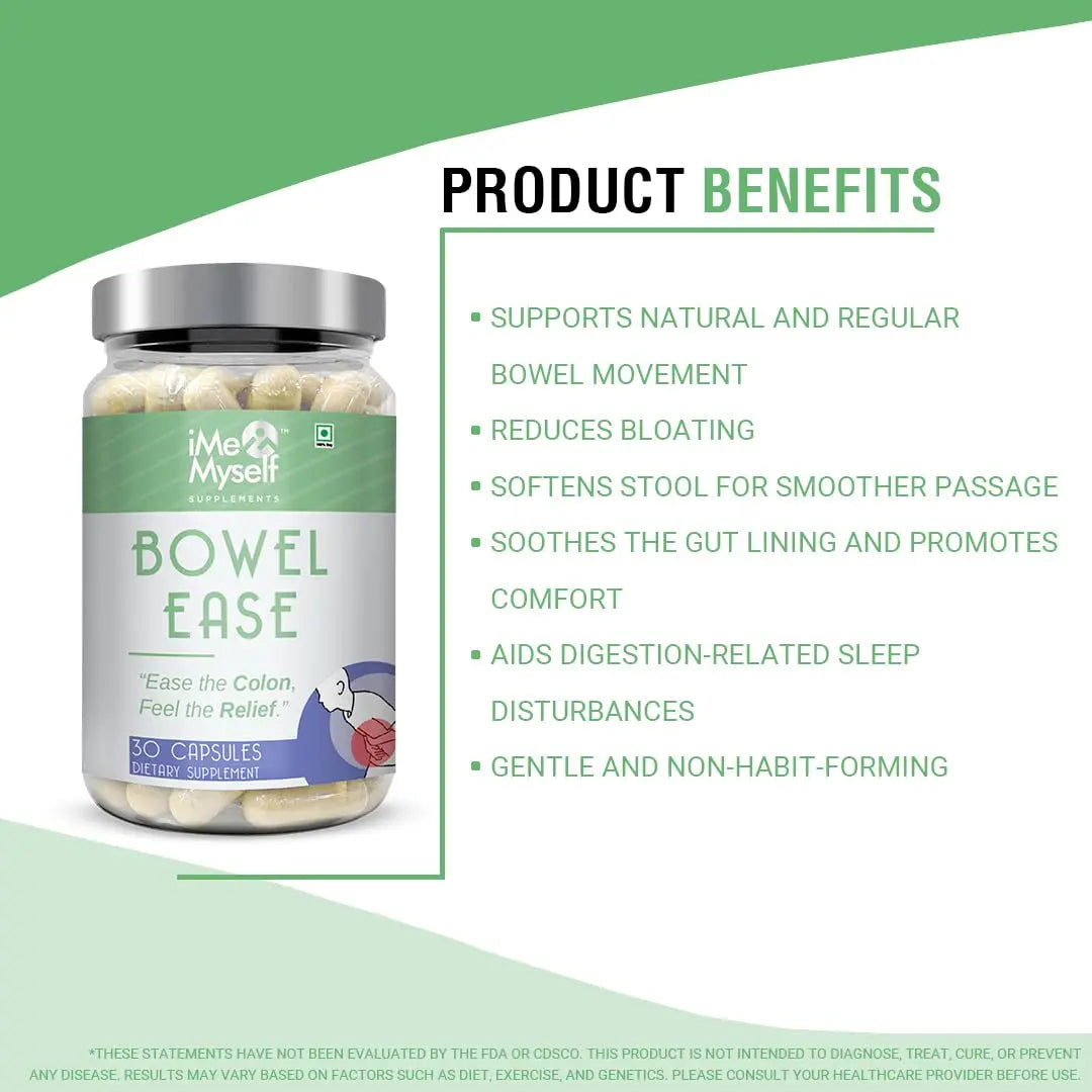 iMeMyself Bowel Ease – 30 Plant-Based Capsules | Gentle Bowel Support with Herbal Extracts & Vitamins iMeMyselfAu supplements