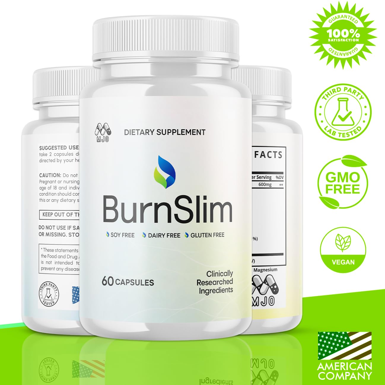 (2 Pack) Burn Slim Capsules, Official Burnslim Pills with All Natural Ingredients, Advanced Burn Slim Health and Wellness Vitamin Supplement Supporting Active Lifestyle for Women & Men (120 Capsules) MJOAu supplements