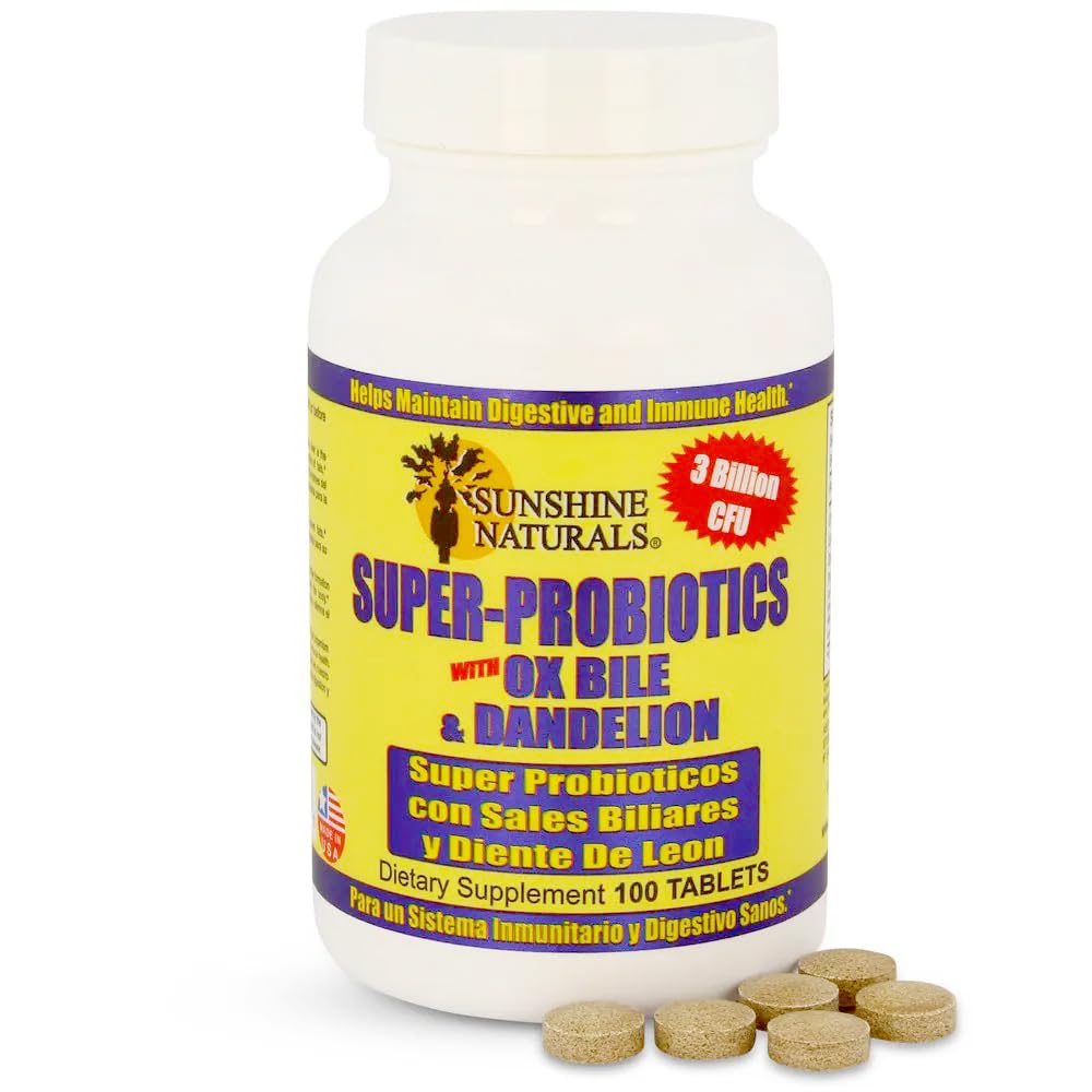 Sunshine Naturals Super Probiotics Supplement. Improves Digestion, Gut Health, Immune System Support, and Healthy Bowel Function. Promotes Healthy Flora. 100 Capsules. Sunshine NaturalsAu supplements