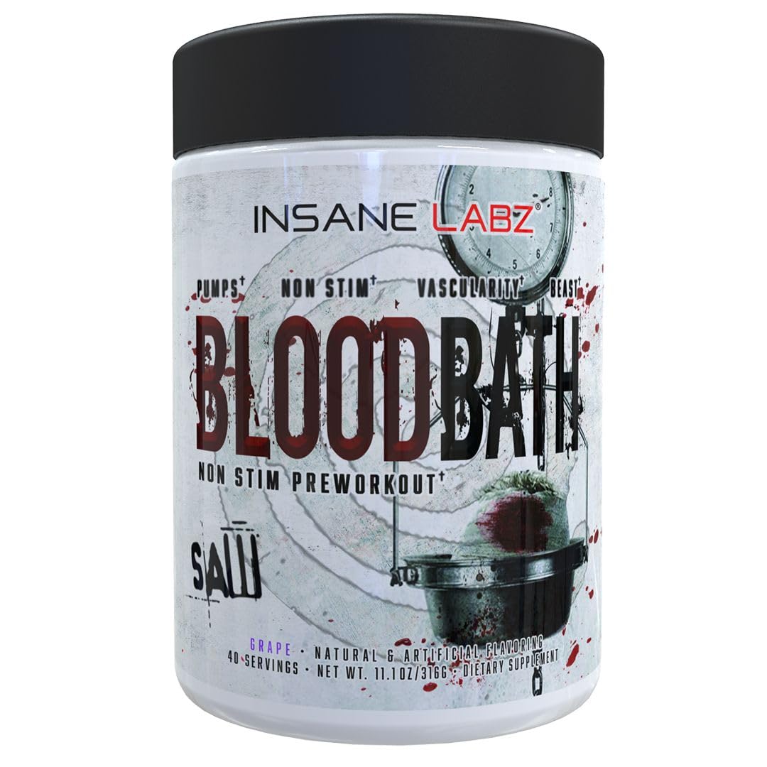Insane Labz Saw Bloodbath, Non-Stim Pump Pre Workout Powder with Nitrosigine­, OxyGold Insane LabzAu supplements
