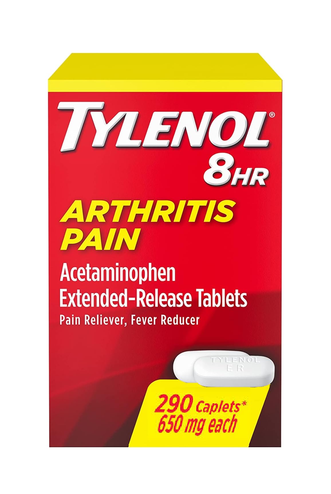 Tylenol Arthritis Pain Extended Release Tablets with Acetaminophen for Joint Pain, 290 Caplets (Pack of 2) (Package May Vary) TylenolAu supplements