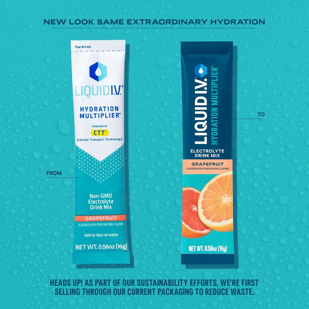 Liquid I.V.® Hydration Multiplier - Grapefruit | Electrolyte Powder Drink Mix | 1 Pack (16 Servings) Liquid I.V.US supplements