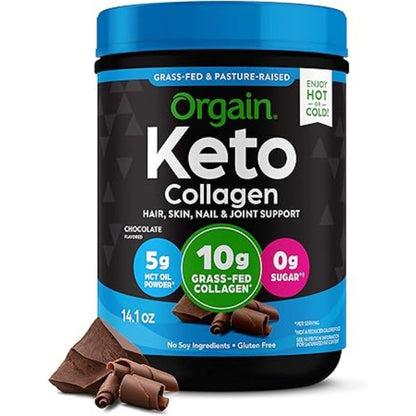Orgain Keto Collagen Protein Powder, Chocolate - 10g Grass Fed Hydrolyzed Collagen OrgainUS supplements