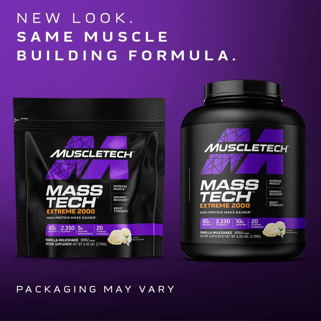 Muscletech Mass Gainer Mass-Tech Extreme 2000, Muscle Builder Whey Protein Powder MuscleTechUS supplements