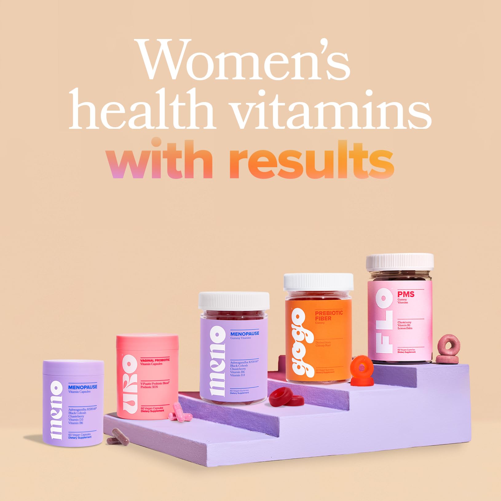 MENO Gummies for Menopause, 30 Servings (Pack of 2) - Hormone-Free Menopause O PositivAu supplements