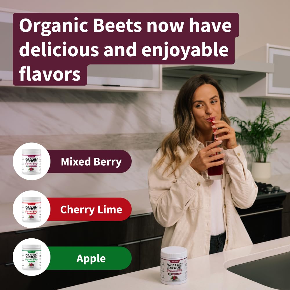 Snap Supplements USDA Organic Beet Root Powder, 3-in-1 Nitric Oxide Supplement Snap SupplementsUS supplements