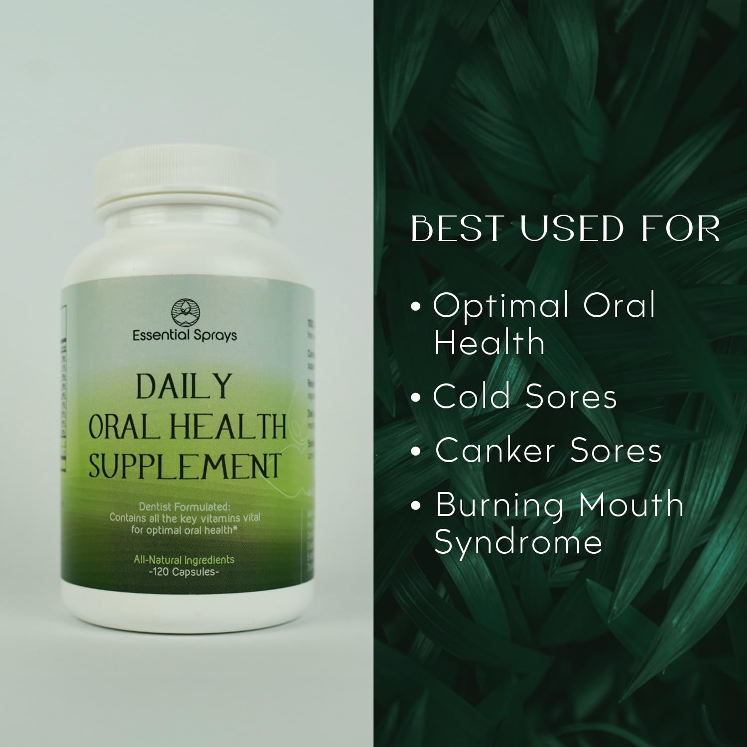 Essential Sprays Daily Oral Health Supplement - 30 Servings - Dentist Formulated Advanced Holistic Approach with L-Lysine, Niacin, Thiamin, & Vitamins for Men & Women Essential SpraysAu supplements